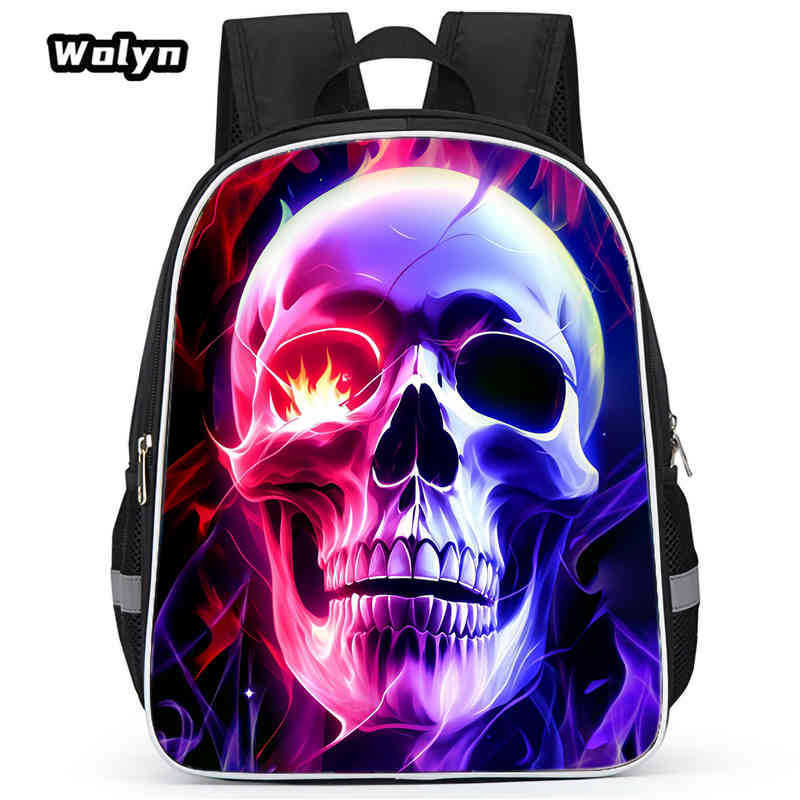 Skull Series Peripheral Animation Printing Backpack Student Bag Support