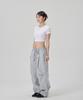 AT THE MOMENT Single-Pleat Semi-Balloon Parachute Pants_Gray
