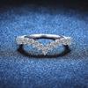 Sterling V-Shaped Stackable Ring With D-Color Moissanite 0.78ct Women Men Tail Finger