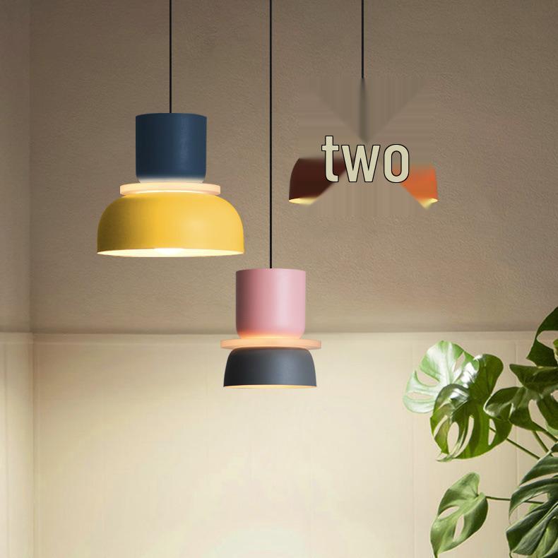Nordic Macaron Halo Pendant Lamp - Modern Warm Lighting for Restaurants, Bars, and Bedrooms
