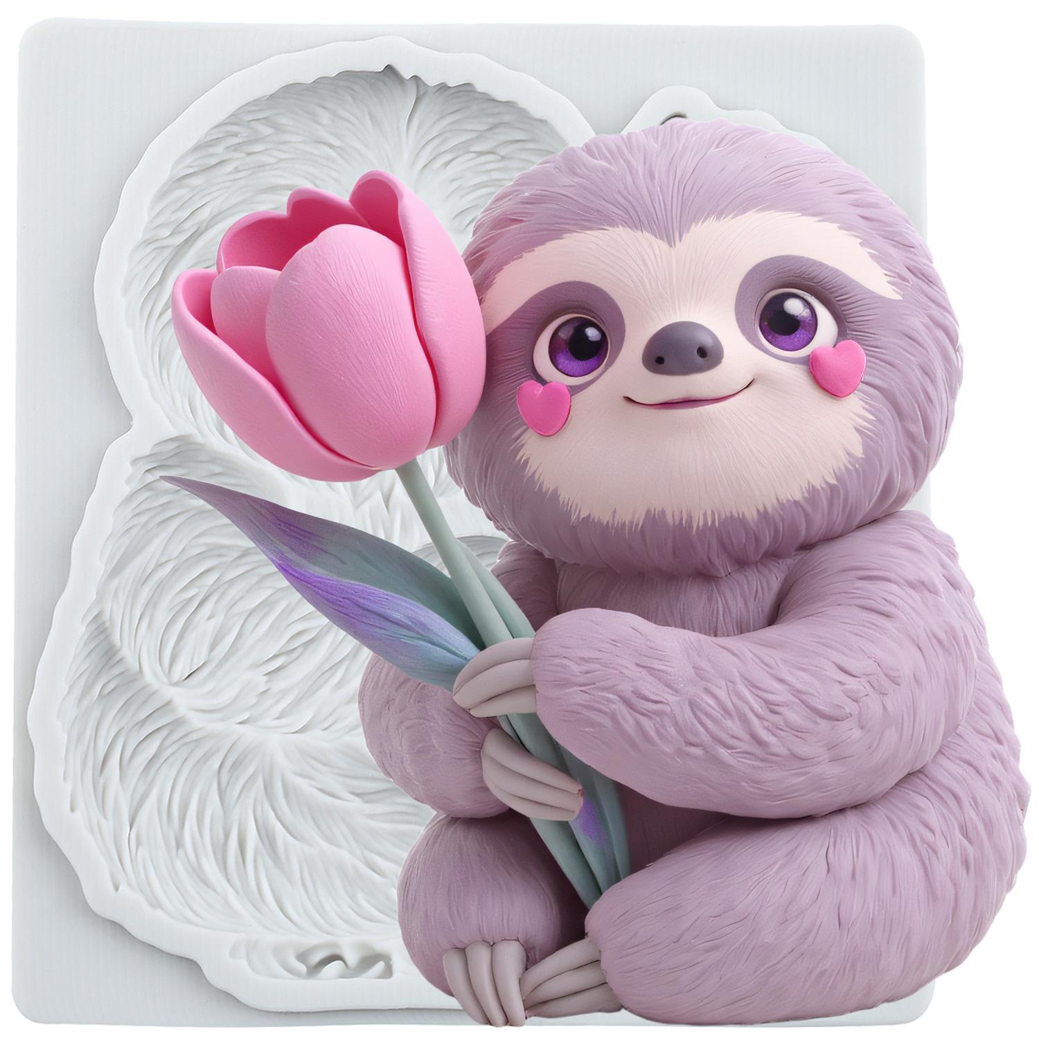 

Силиконовая форма Ленивец Ленивец Животное Формы для мастики Инструменты для украшения торта Топпер для кекса Конфета Сахарное ремесло Жевательная паста Полимерная глина серый