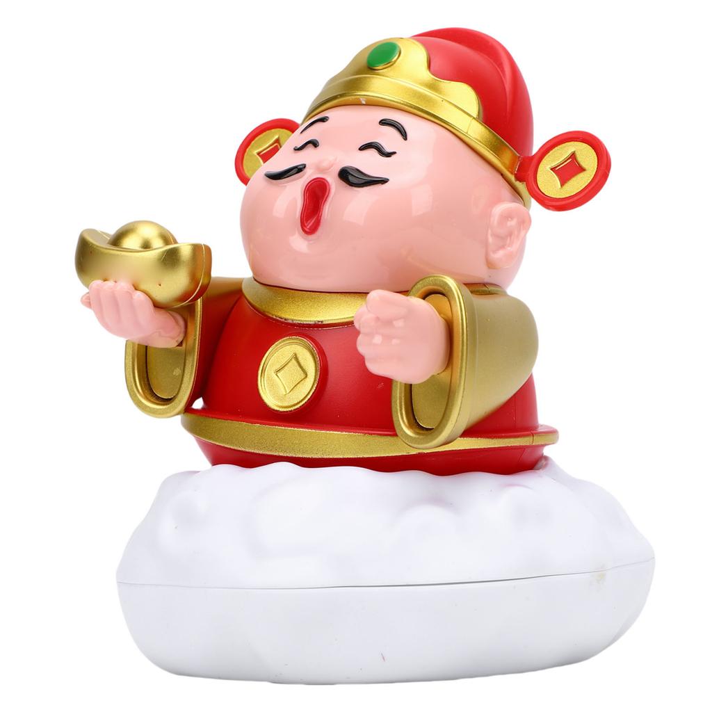 Caishen Statue Solar Powered Auto Shaking Tsai Shen Yeh Figurine Wealth Fortune Statue for Home Store   Car