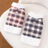 Dog clothes are warm in autumn and winter, and the thick rabbit fur grid can be towed. Teddy Bigbear Small Dog Clothing
