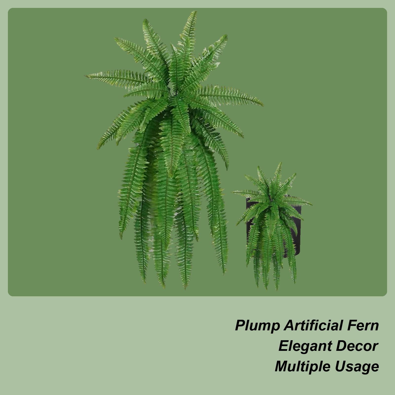 Искусственный Бостонский папоротник Искусственные Пластиковые Растения Зелень Декорации 18 Ветвей Искусственные Папоротники Для Уличного Садового Декора Водонепроницаемый China Mainland