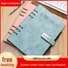 A5 Leather Business Notebook with Logo Printing, Thick Ring Binder & Buckle Closure - Perfect for Office Notes
