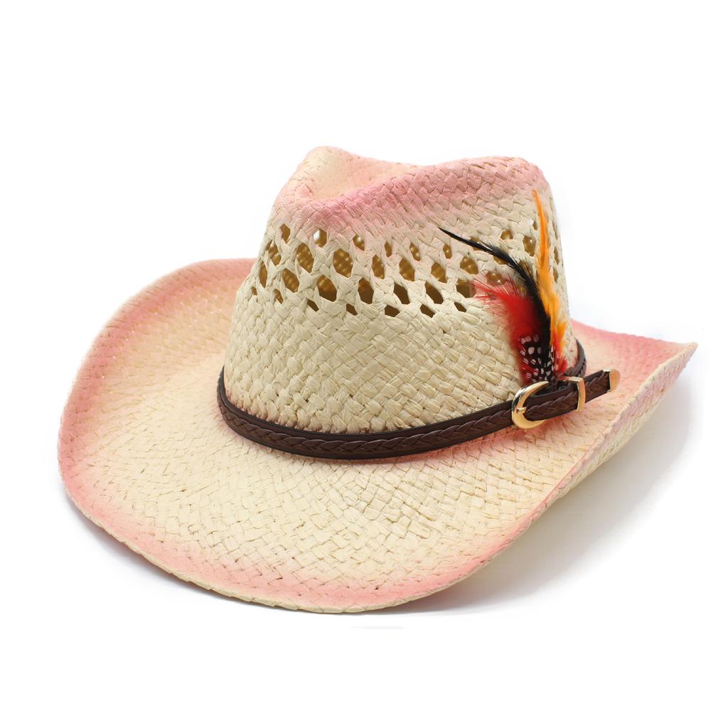 Hat Western Cowboy Jazz Hat Men'S And Women'S Straw Hat Summer Outdoor Shade Sun Hat