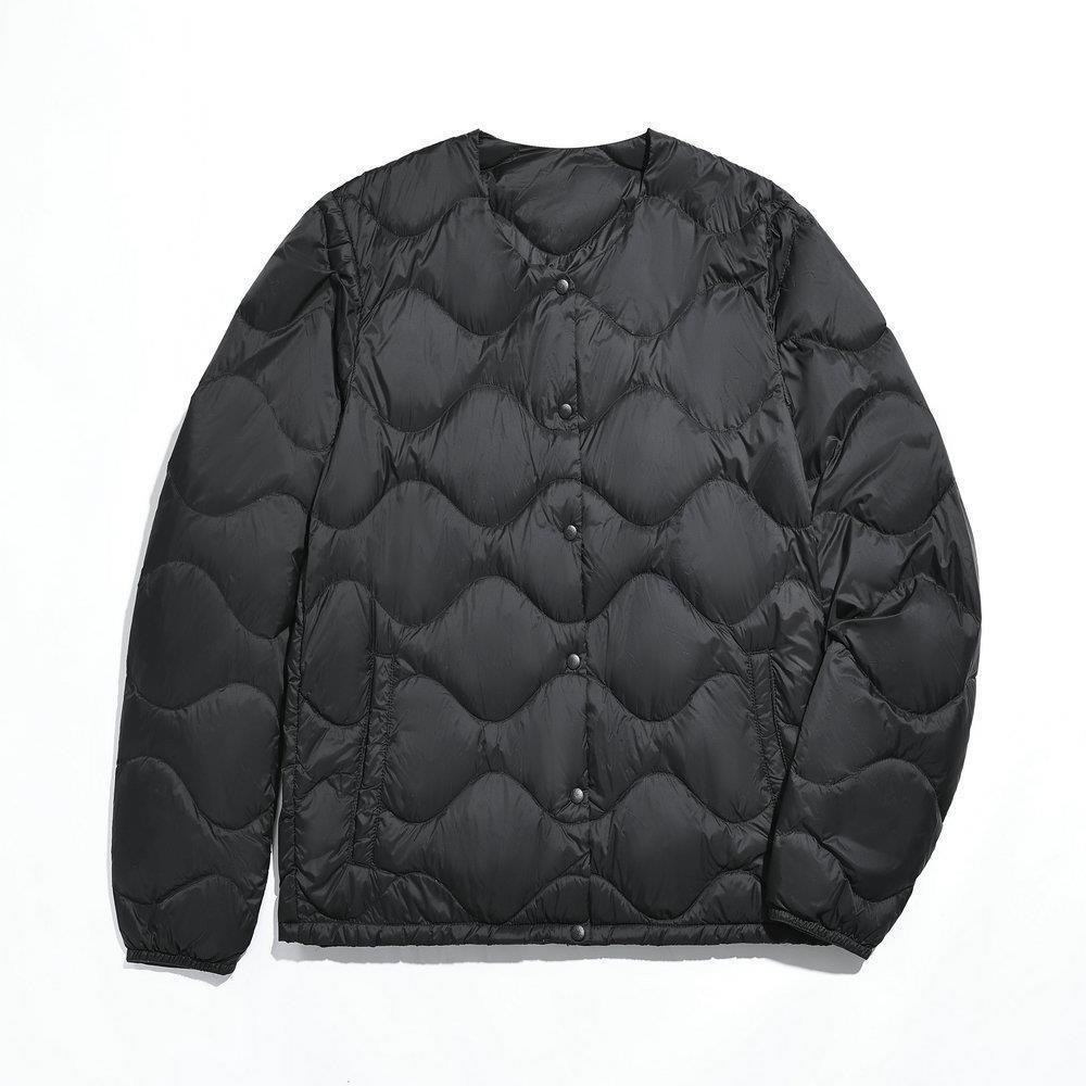Autumn and winter new men's down jacket short round neck lightweight large size casual white duck down warm V-neck liner