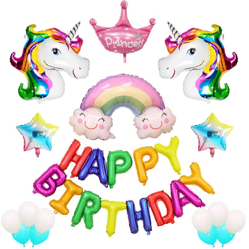 Balloon Unicorn Horse Shirt Boys Girls Kids Toddler Cartoon T-shirt Top Birthday Balloon Unicorn Horse Shirt Boys Girls Kids Toddler Cartoon T-shirt Top Birthday