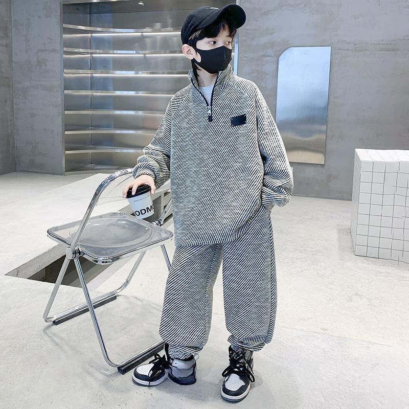 Children's Fashion Hoodie Set 2025 Spring and Autumn Boys Leisure Sports Two-piece Set