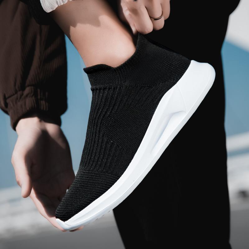 2024 Spring Autumn Newest Mesh Casual Shoes Outdoor Thick Sole Fashion Socks Shoes Men'S Sports Vulcanized Shoes Tenis Masculino
