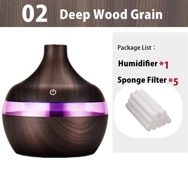 Usb 300ml nawilżacz powietrza elektryczny dyfuzor zapachowy mgła olej z ziaren drewna aromaterapia Mini przenośny modny do samochodu domowy samochód