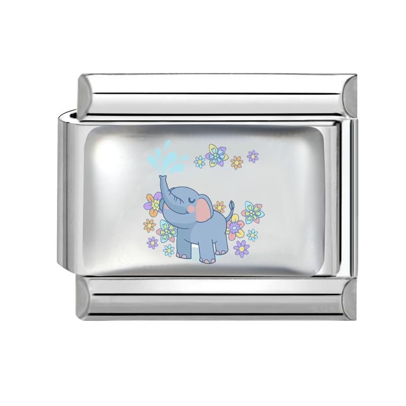 Y2K Creative Water Elephant Series Italian Charm Fit 9mm Stainless Steel Bracelet Jewelry Women Men Handmade DIY Material Links