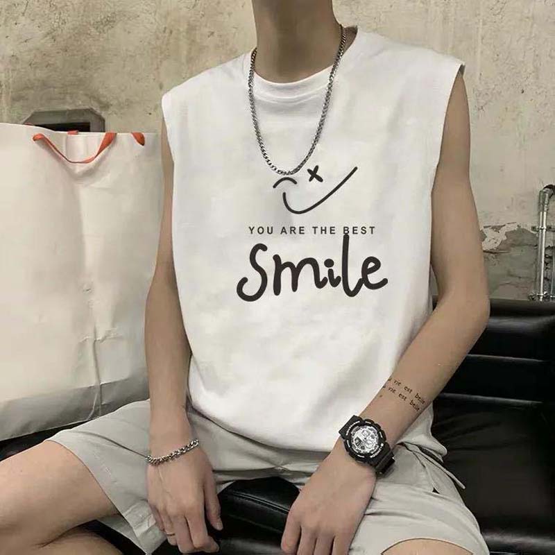 

Летний спортивный жилет для барьеров, свободная нижняя часть, футболка без рукавов без рукавов M белый