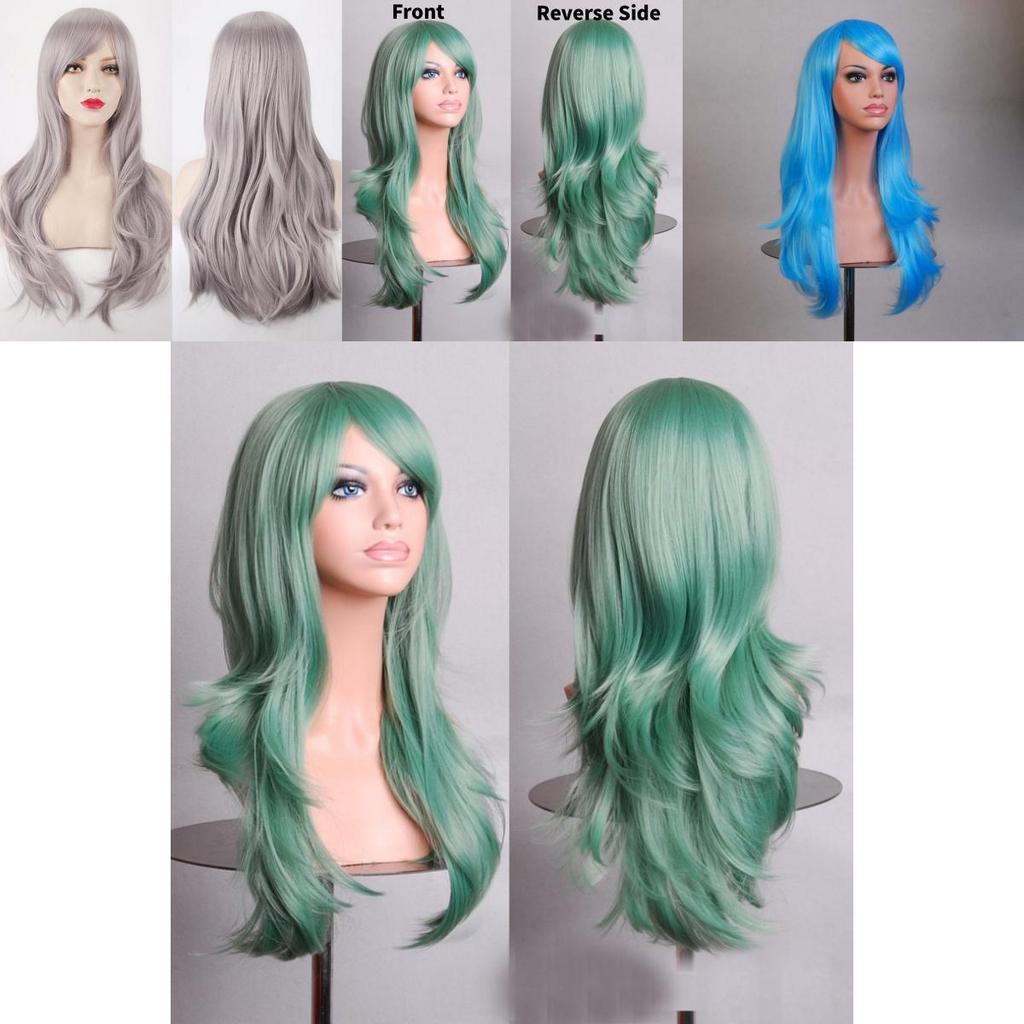 Multicolor Long Curly Cosplay Wig With Adjustable Length For Costume Enthusiasts