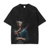 Miyamoto Musashi Samurai "Control Your Anger" Quote Vintage Acid Washed Double Sided Oversized Streetwear Japanese Samurai Graphic T-Shirt Top