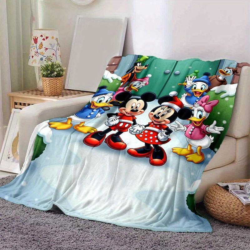 1pc, Festive Mickey & Friends Christmas Blanket, Seasonal Decor, Soft Flannel Throw Blanket, Versatile & Cozy for Bedroom, Living Room, Travel, Campin
