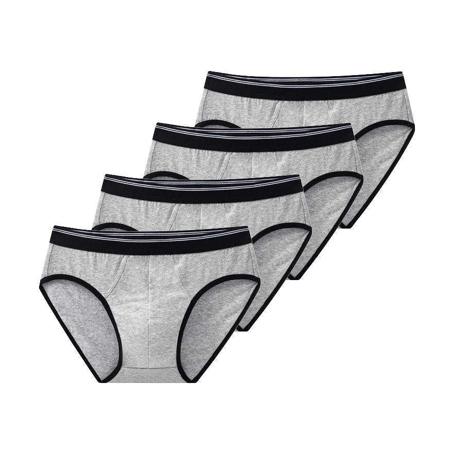 4 Pcs Men's Briefs Breathable Underwear Soild Color Cotton Panties L XL 2XL 3XL 4XL 5XL