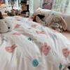 Fashion Duvet Cover Set Korean Ins Style 2024 New Flat Sheet Pillowcase No Filler Kids Adult Bedding Set Twin Queen Bed Linen