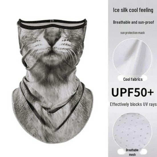 Newcomer Exclusive: Free Shipping! Summer Cycling Sunscreen Mask - Orange Cat Face Towel