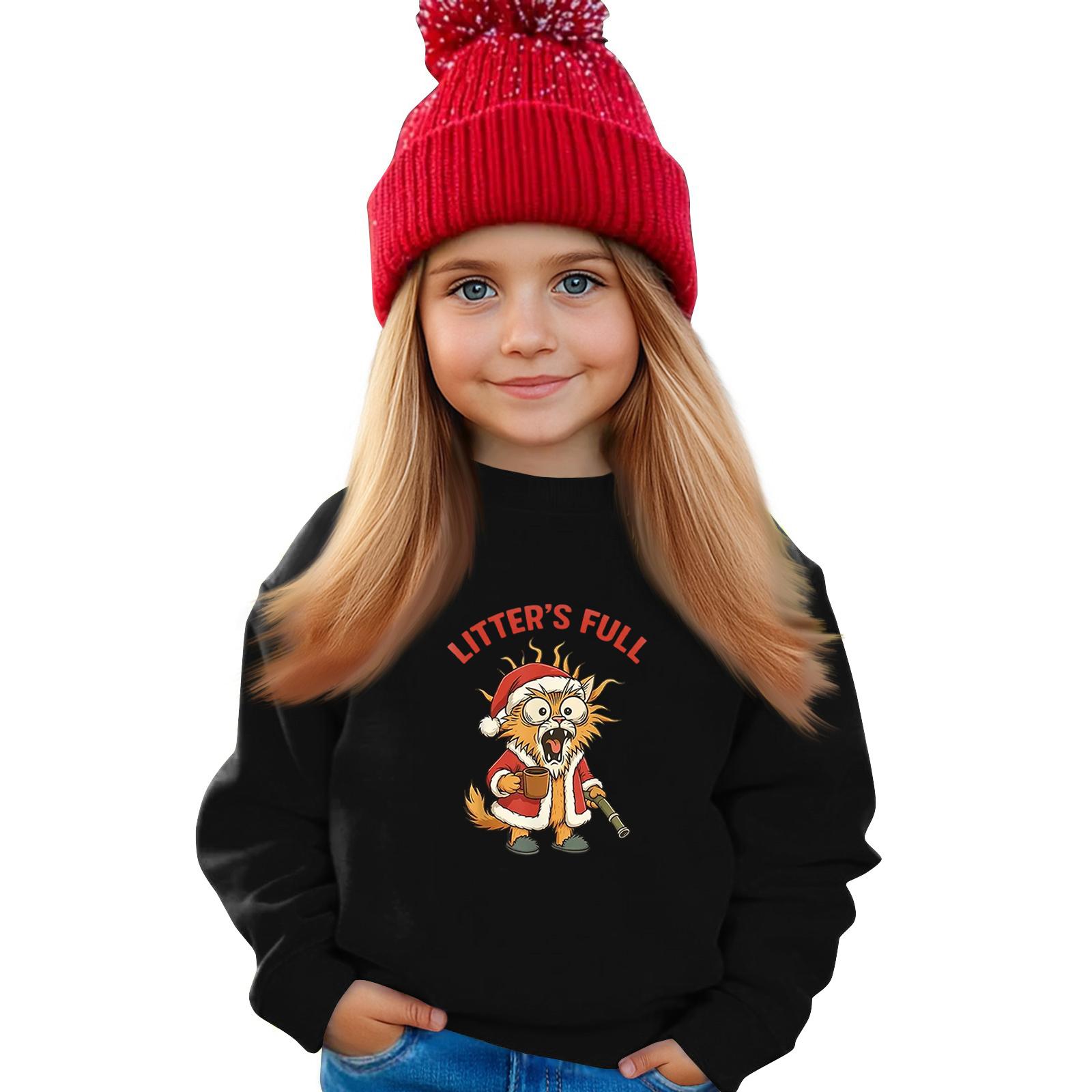 

Детский свитшот для мальчиков и девочек, спортивный свитшот с круглым вырезом, повседневный пуловер, спортивная футболка 100 чёрный