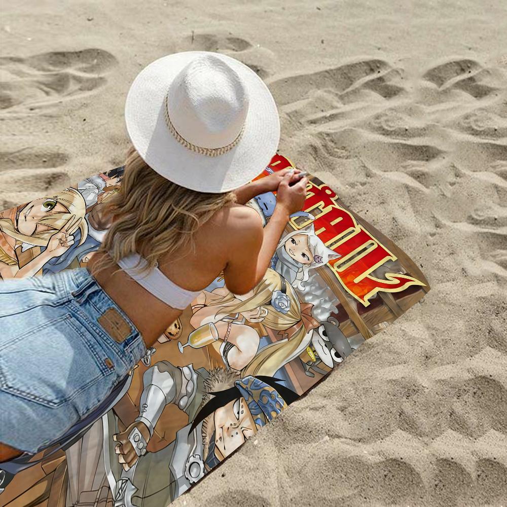 Fairy Tail Beach Towel Colorful Bath Towels for Girl Microfiber Quick Dry Sand Free Beach Yoga Spa Gym Pool