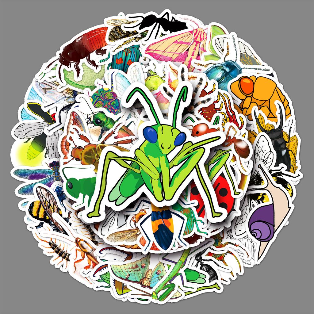 50 Insect Graffiti Cartoon Firefly Skateboard Phone Case Suitcase Waterproof Sticker