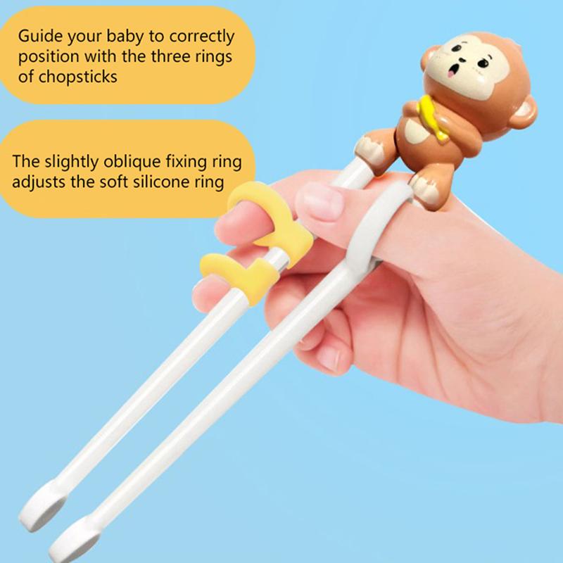 Bebek Öğrenme Yemek Çubukları Karikatür Hayvan Acemi Yemek Çubuğu Sofra Yemek Çubukları