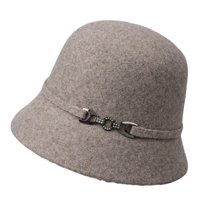 Hat Women's New Autumn and Winter Show Small Temperament Wool Top Hat Medium Woolen Hat Retro