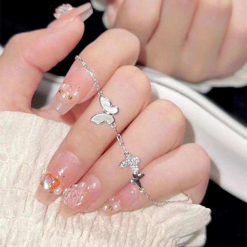 Fritillary butterfly bracelet women s niche exquisite 2026 new high-end simple bracelet серебряный