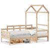 Daybed with Canopy 80 x 200 cm Solid Pine Wood