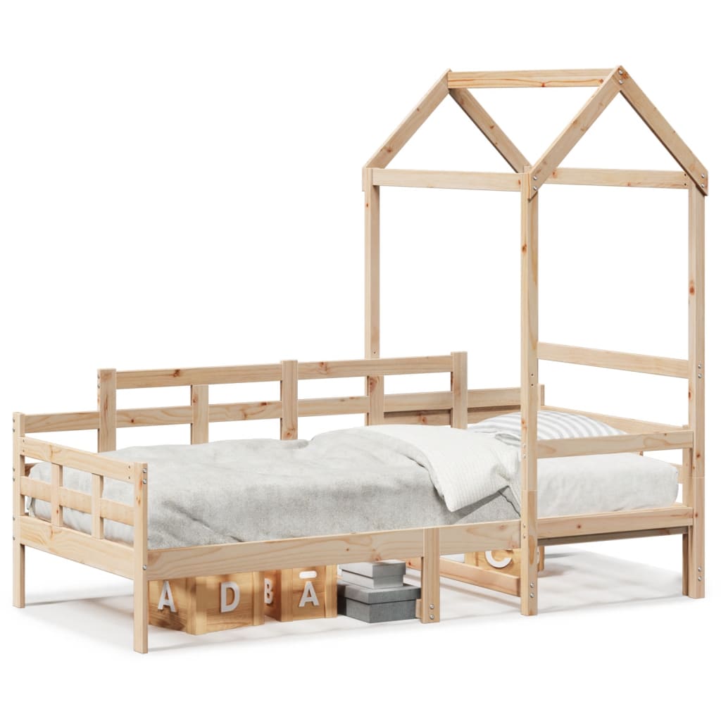 Daybed with Canopy 80 x 200 cm Solid Pine Wood