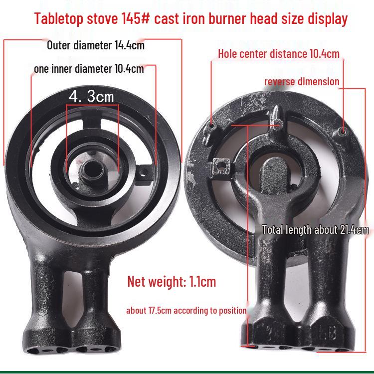 Gas Stove Cast Iron Burner Head Flame Spreader and Cap Set
