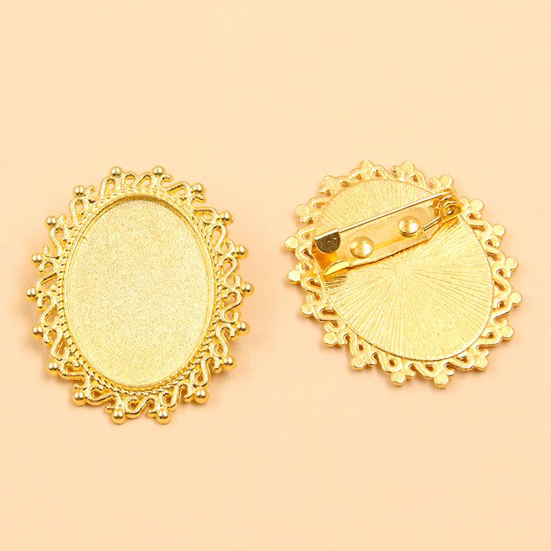 7 Styles 18x25mm Gem Brooch & Pendant Base Holder for DIY Accessories