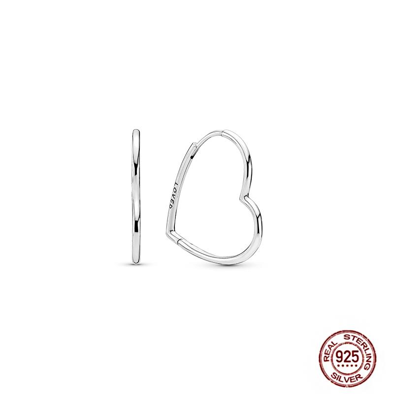 Hoop Earrings for Women Sparkling Pave CZ Heart-shaped Series Round Love Fit Original Wedding Drop Earring Jewelry