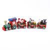 Yousheng Mini Christmas Train Wooden Train Ornament with Mini Snowmen Santa Xmas-themed Train Table Decoration Toy Train Gifts for Kids