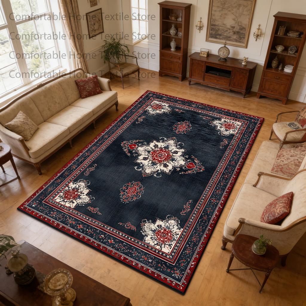 Classical Persian Style Fluffy CARPET FOR LIVE ROOM Decoration Home Washable Soft Rug Large Area Non-slip Short Velvet Foot Mats
