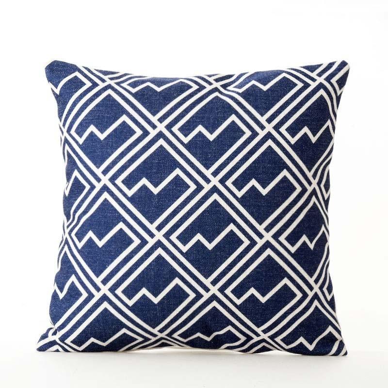 blue print throw pillows
