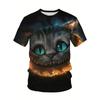 Novelty Beach Cat Beer Pattern Print T-shirt 3D Men Women Trend Personality Tops Oversized Short sleeve Crew Neck Streetwear Tee