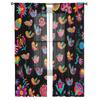 Mexican Festival Pattern Texture Bedroom Transparent Sheer Curtains Holiday Decoration Window Voile Tulle Curtain