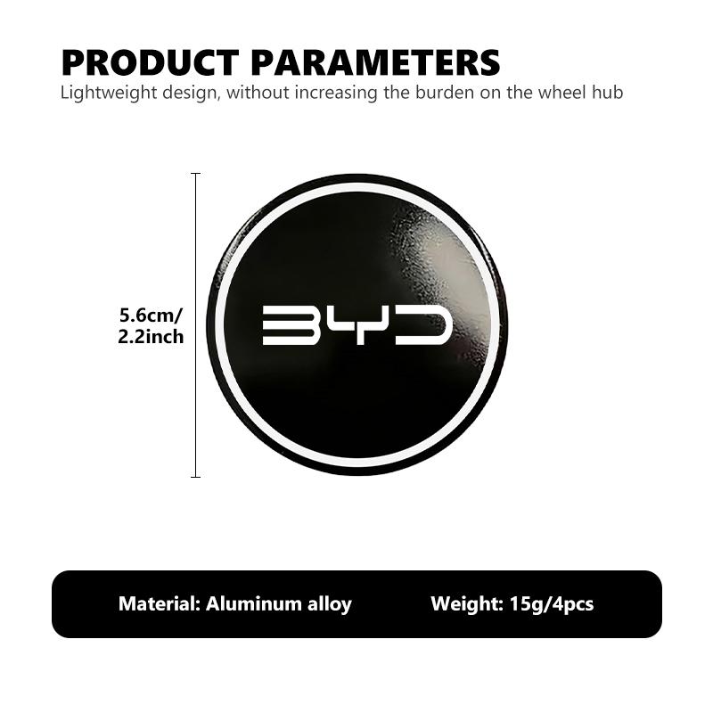 For BYD 4Pcs 56MM Car Wheel Center Hub Caps Logo Sticker Qin Pro Tang F3 E6 Atto 3 Yuan Plus Song Max G3 I3 Ea1