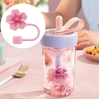 10mm/0.4in Blumenform Strohhalmabdeckung Kompatibel mit Stanley 30&40 Oz Becher Weiche Silikonblumen-Strohhalmabdeckung Strohhalmdeckel
