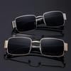 Luxury Vintage Style Large Frame Glasses - Golden & Black High-Quality Polycarbonate Lenses Ideal for Men & Women