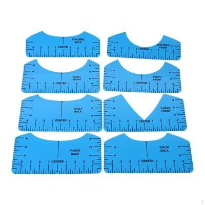 8Pcs T Shirt Ruler Guide Kit for Vinyl Alignment Practical Children Adult V Neck/Round Screen