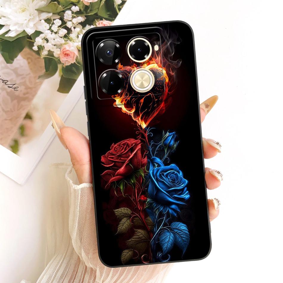 For Infinix Note 40 Pro 4G 5G / Note 40 Pro+ / Note40 X6853 Cute Cat Flower Cartoon Phone Case Soft Silicone Cover Bumpers