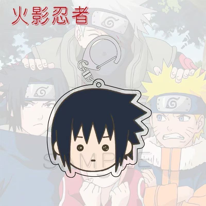 Anime Naruto Acrylic Keychain Accessaries Uzumaki Naruto Cartoon Keyring