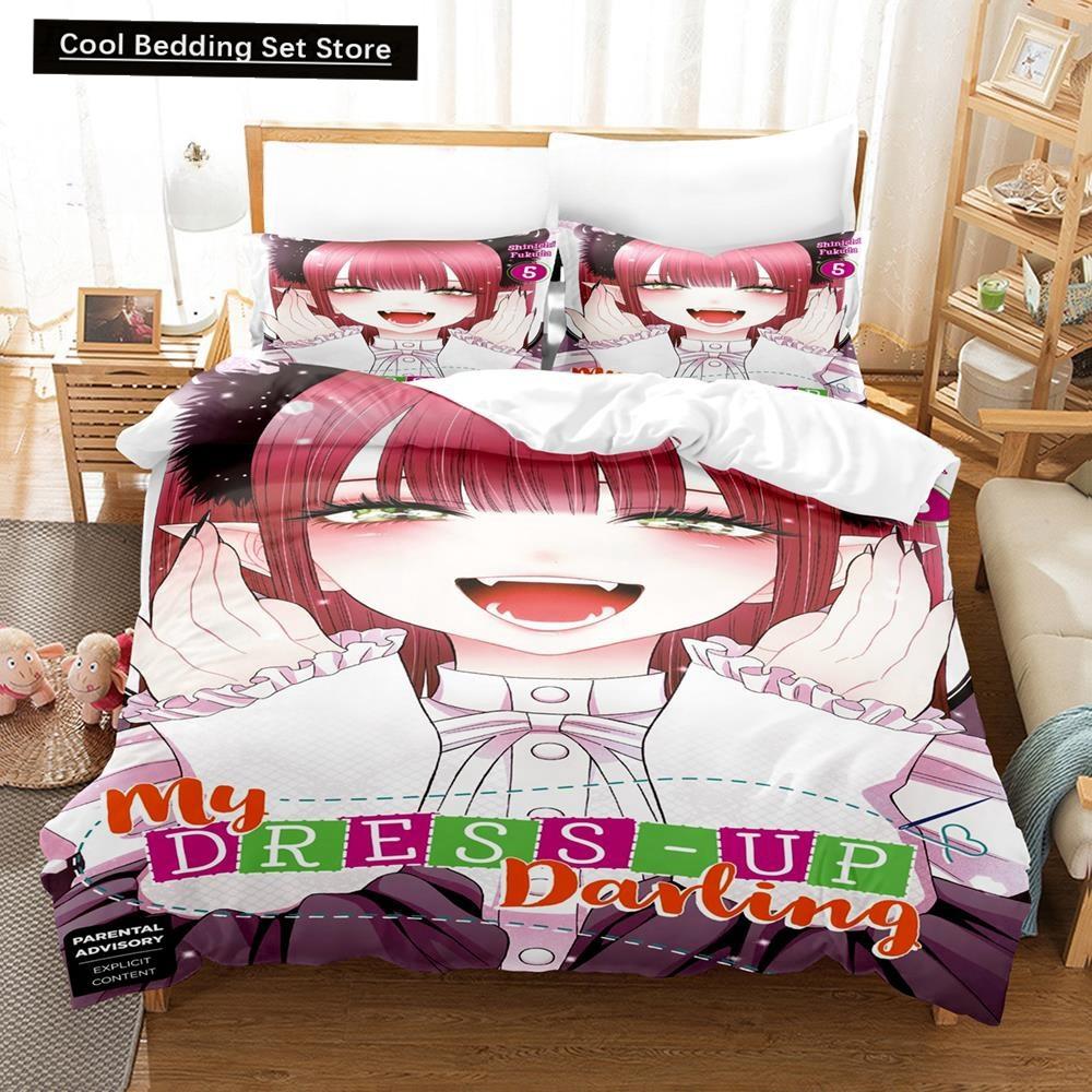 Anime My Dress-Up Darling Bedding Set Single Twin Full Queen King Size Bed Set Adult Kid Bedroom Duvet Cover Sets Home Textiles