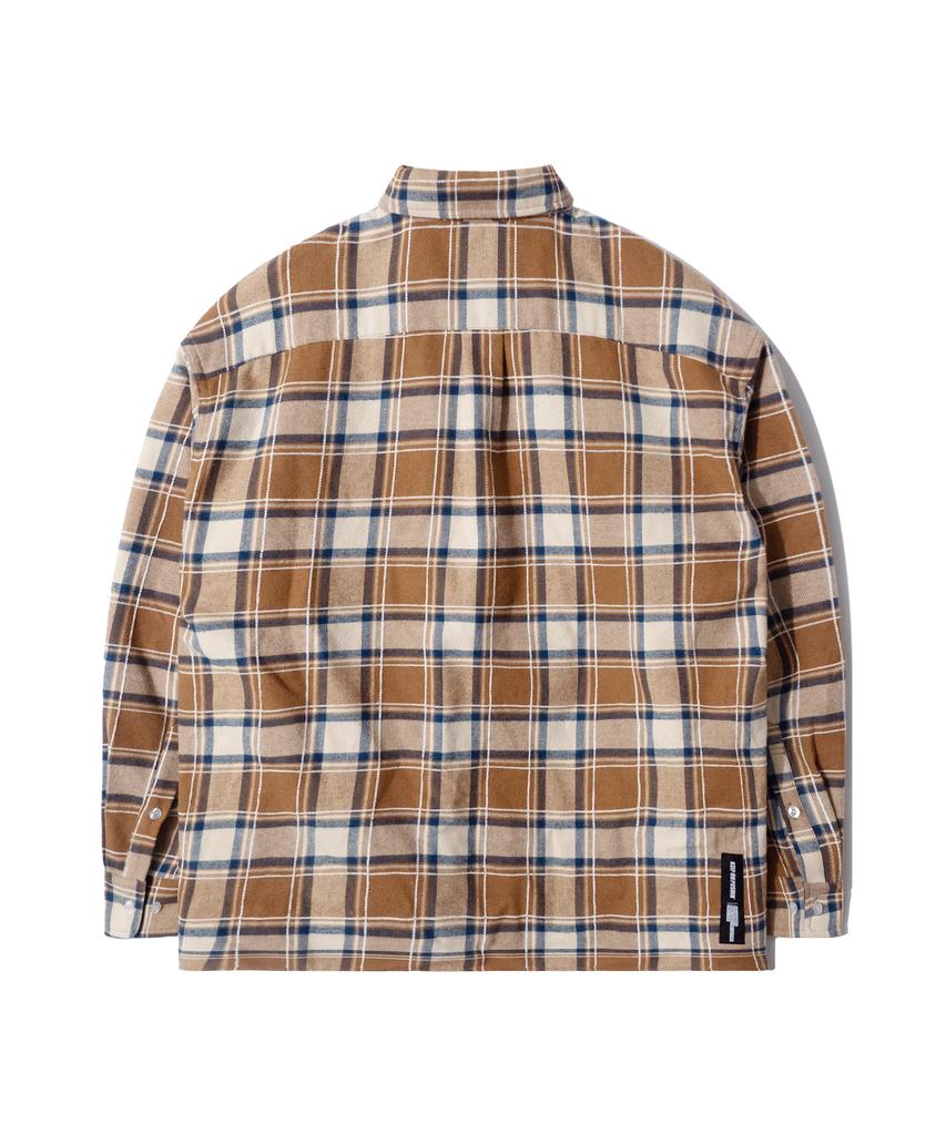 QT8 GARMENTS Lb Rustic Core Flannel Check Shirt (Beige)