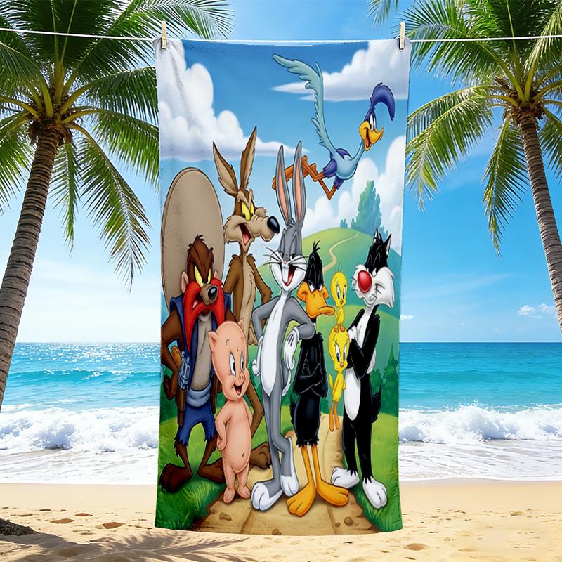 1Pc Classic Looney Tunes Compilation Beach Towel Quick Dry Multiuse For Beach Pool Gym Yoga Home Travel Christmas Halloween Xmas Gift S18