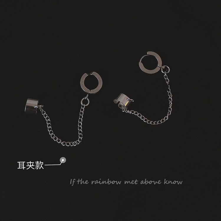 Cold wind ear clips without ear piercings, hip hop simple ear bone clips, integrated earrings 2025 tide