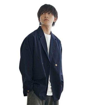 Stretch Locker Figurbetont JKT Figurbetonte Jacke Dünn Oversize Große Silhouette Leichte Oberbekleidung Minderheit M Marineblau [Sam Diff] Herren (1)